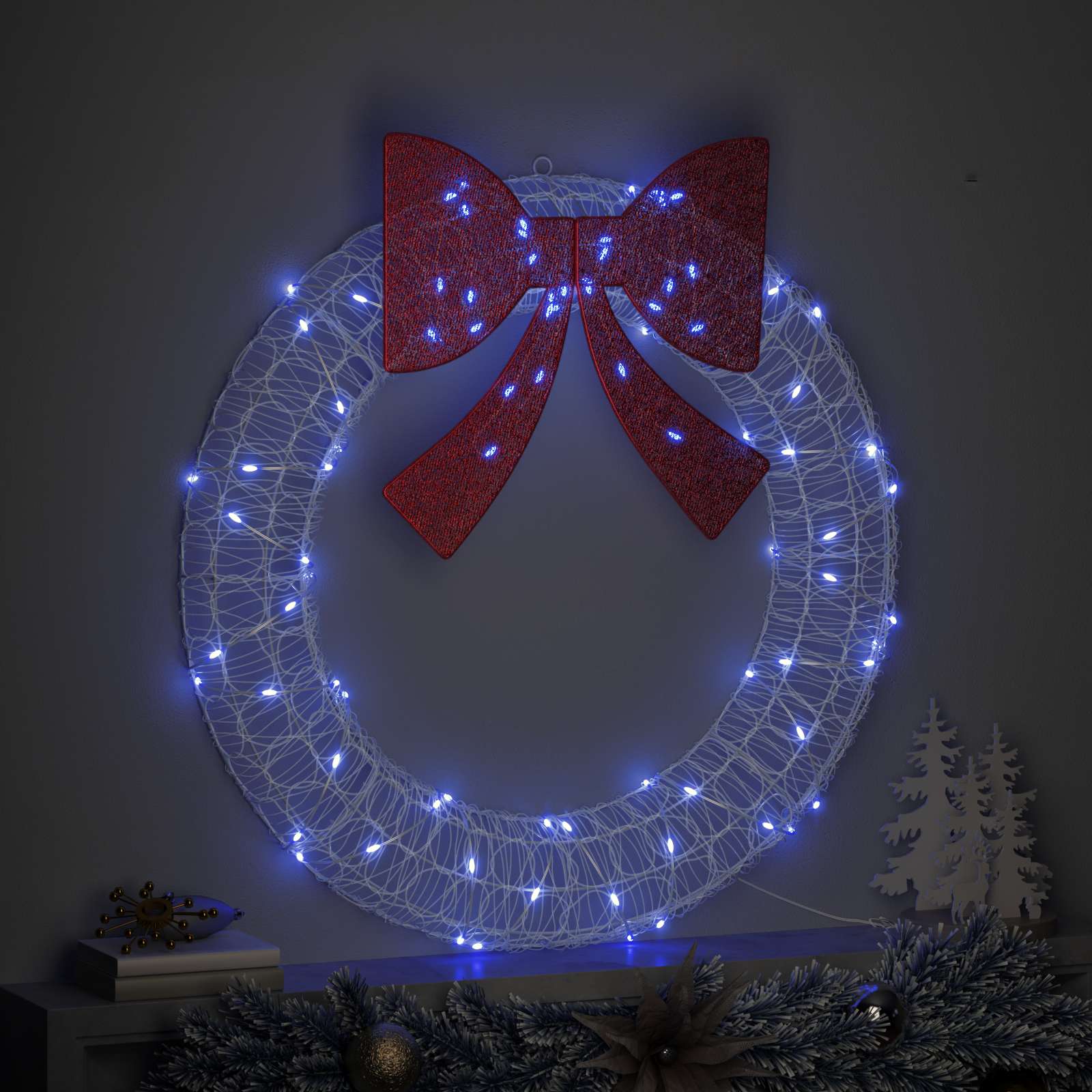 Guirlanda com 80 leds azul 92 x 92 x 9,5 cm acrílo