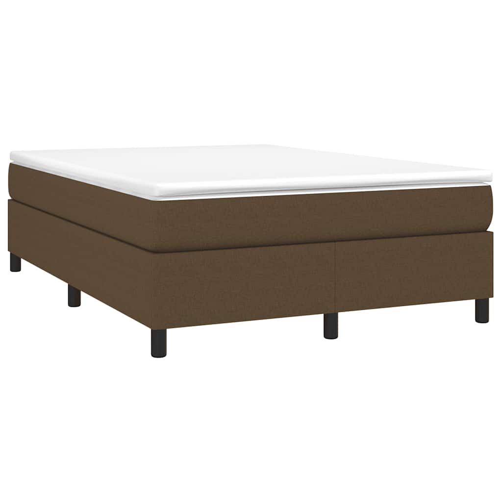 Estrutura de cama com molas 140x200 cm tecido castanho-escuro