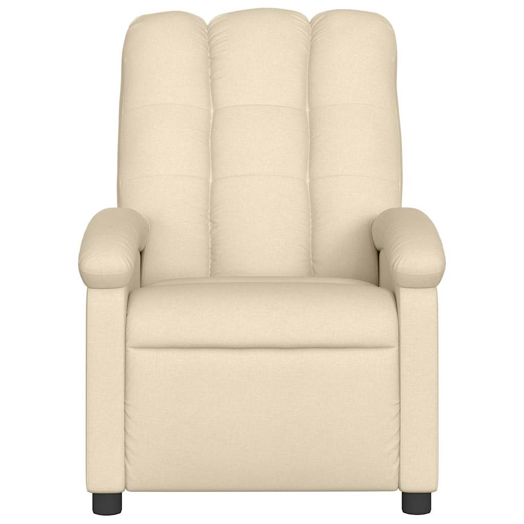 Poltrona de massagem reclinável em tecido creme