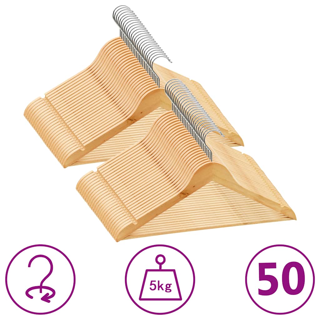 50 Pcs conjunto de cabides antiderrapantes madeira