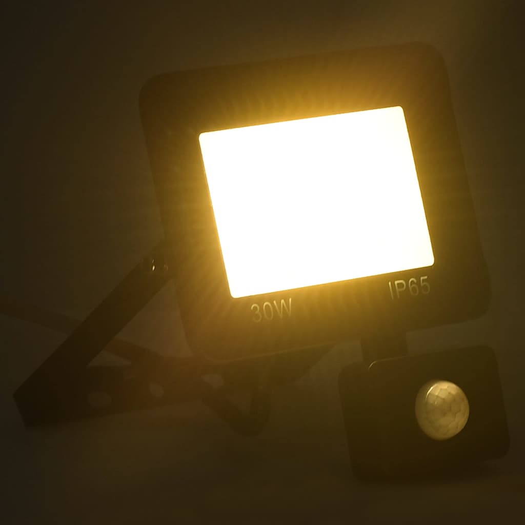 Projetor c/ iluminação LED e sensor 30 w branco quente
