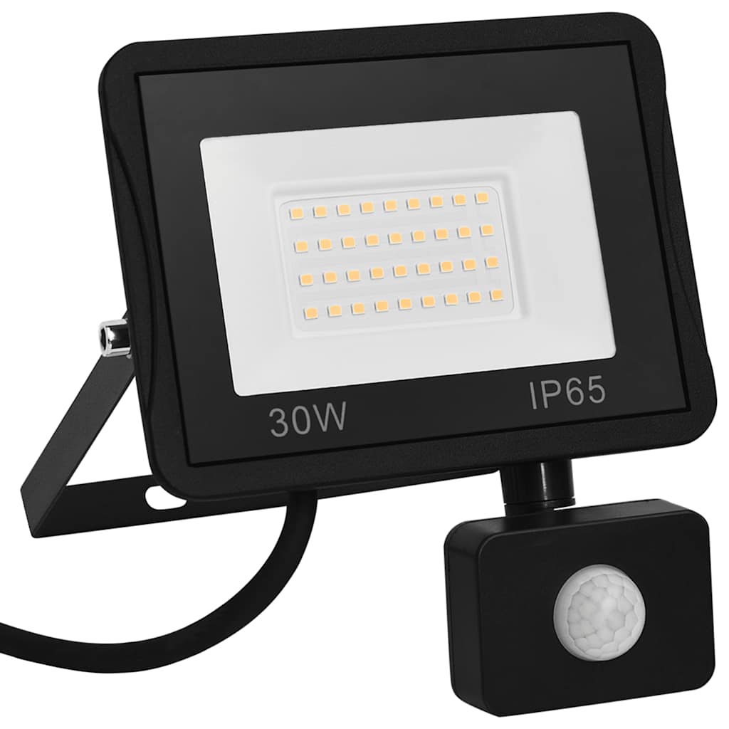 Projetor c/ iluminação LED e sensor 30 w branco quente