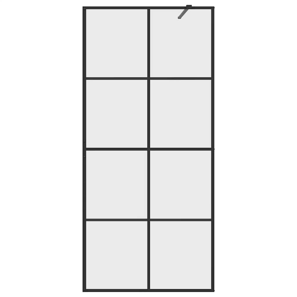 Divisória de chuveiro c/ vidro transparente esg 90x195 cm preto
