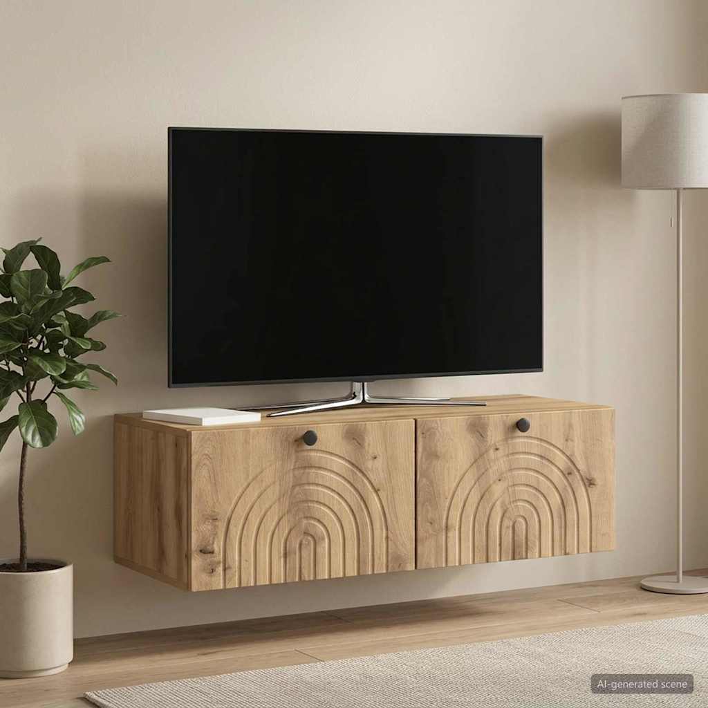 Gabinete de TV de parede 99 x 41 x 30 cm carvalho arttisan