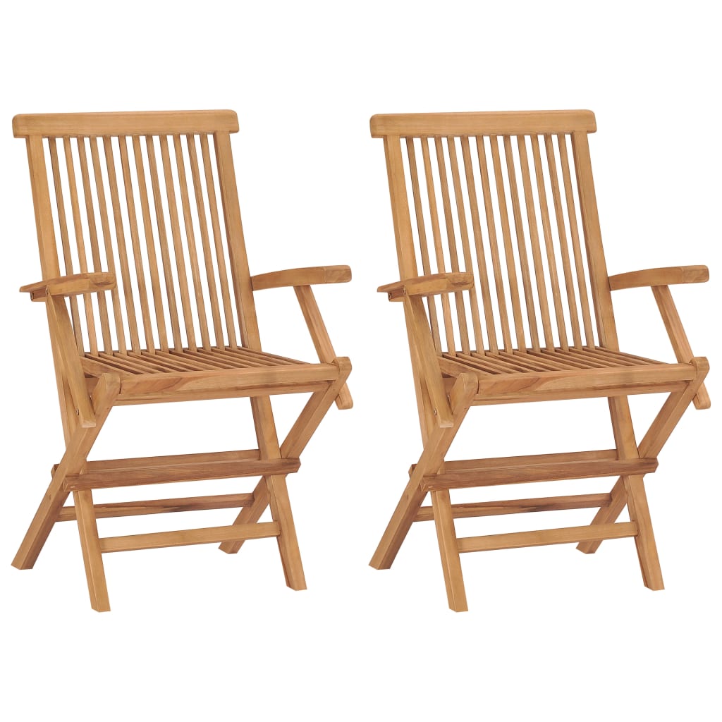 Cadeiras de jardim c/ almofadões vermelhos 2 pcs teca maciça