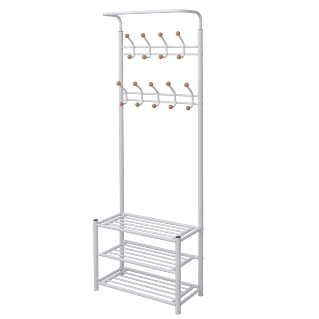 Suporte para roupas com sapateira 68x32x182,5 cm branco