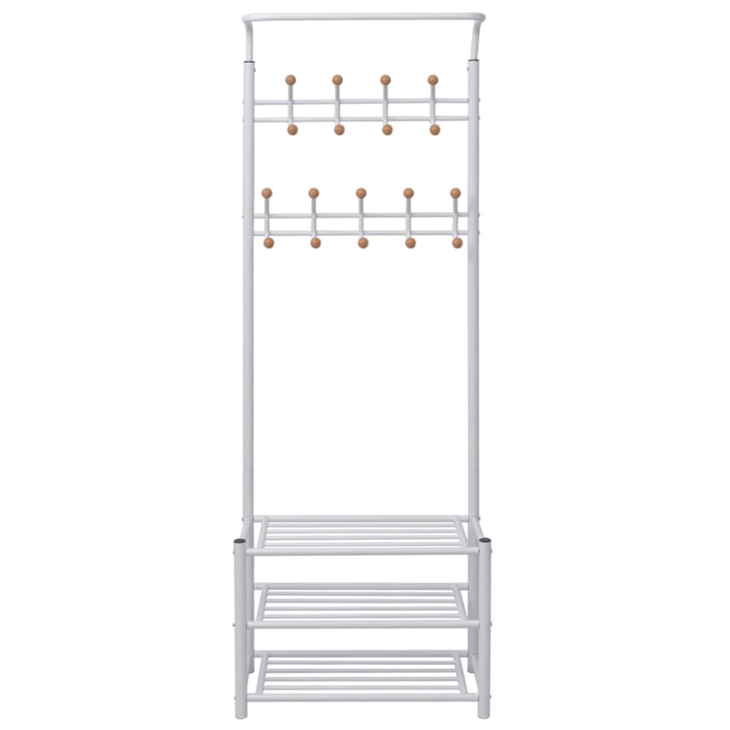Suporte para roupas com sapateira 68x32x182,5 cm branco