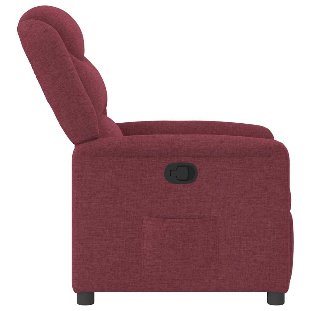 Poltrona reclinável tecido vermelho tinto