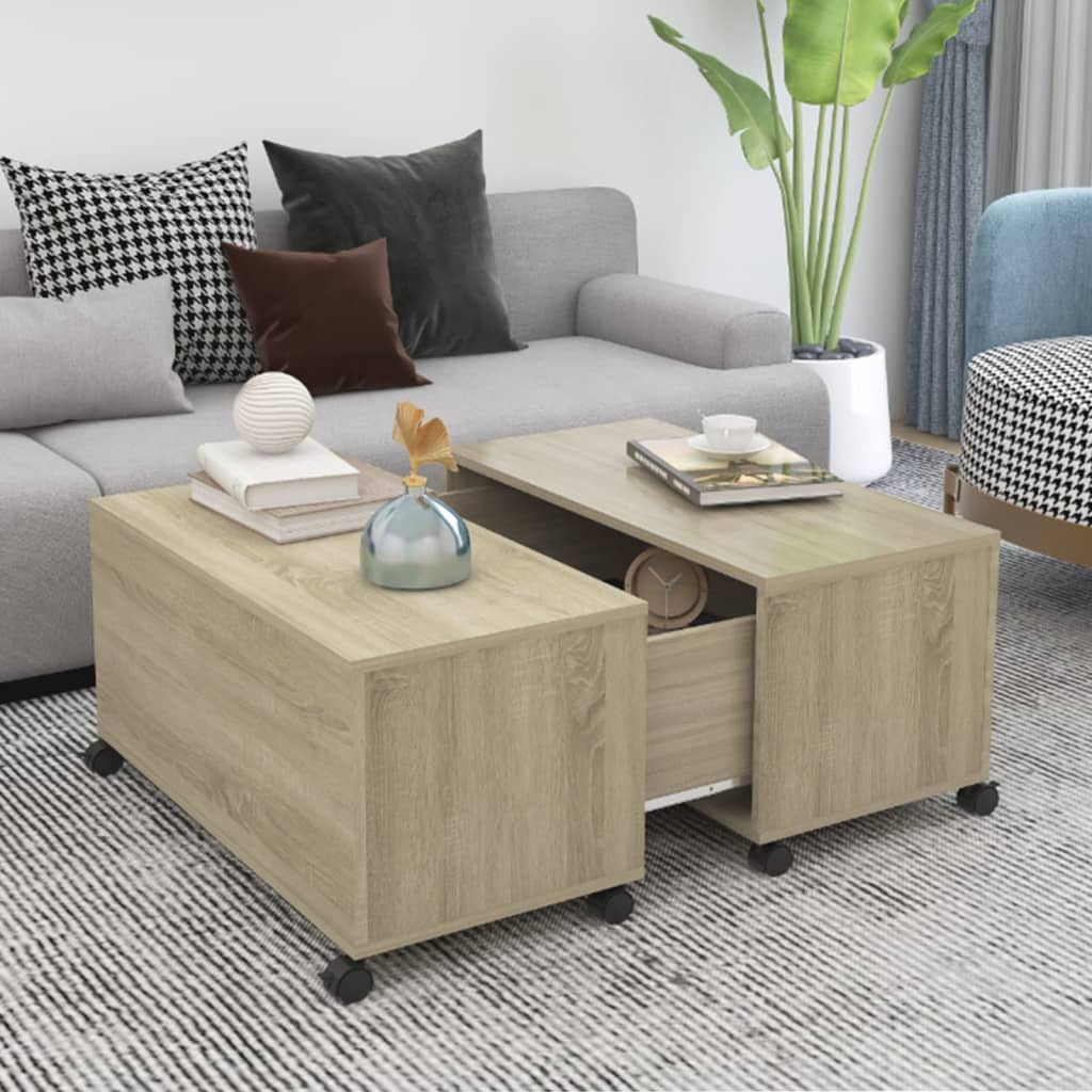 Mesa de centro 75x75x38 cm contraplacado carvalho sonoma