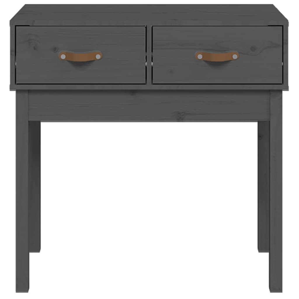 Mesa consola 76,5x40x75 cm madeira de pinho maciça cinzento