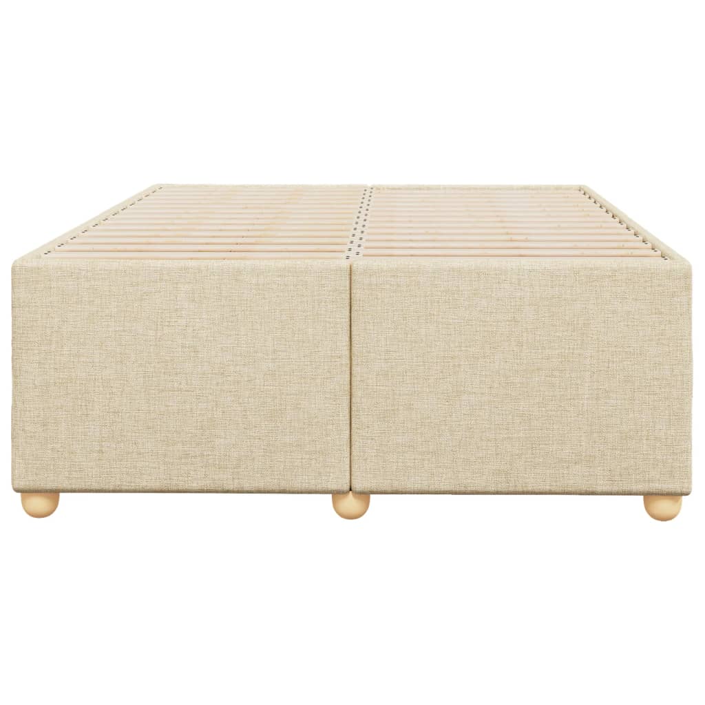 Estrutura de cama sem colchão 120x190 cm tecido creme