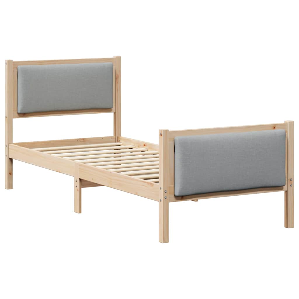 Estrutura da cama cinzento-claro 80 x 200 cm tecido