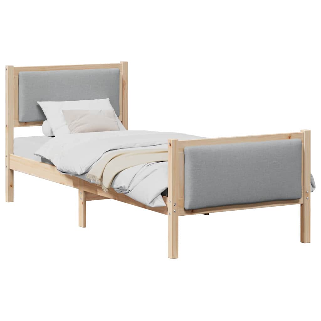 Estrutura da cama cinzento-claro 80 x 200 cm tecido