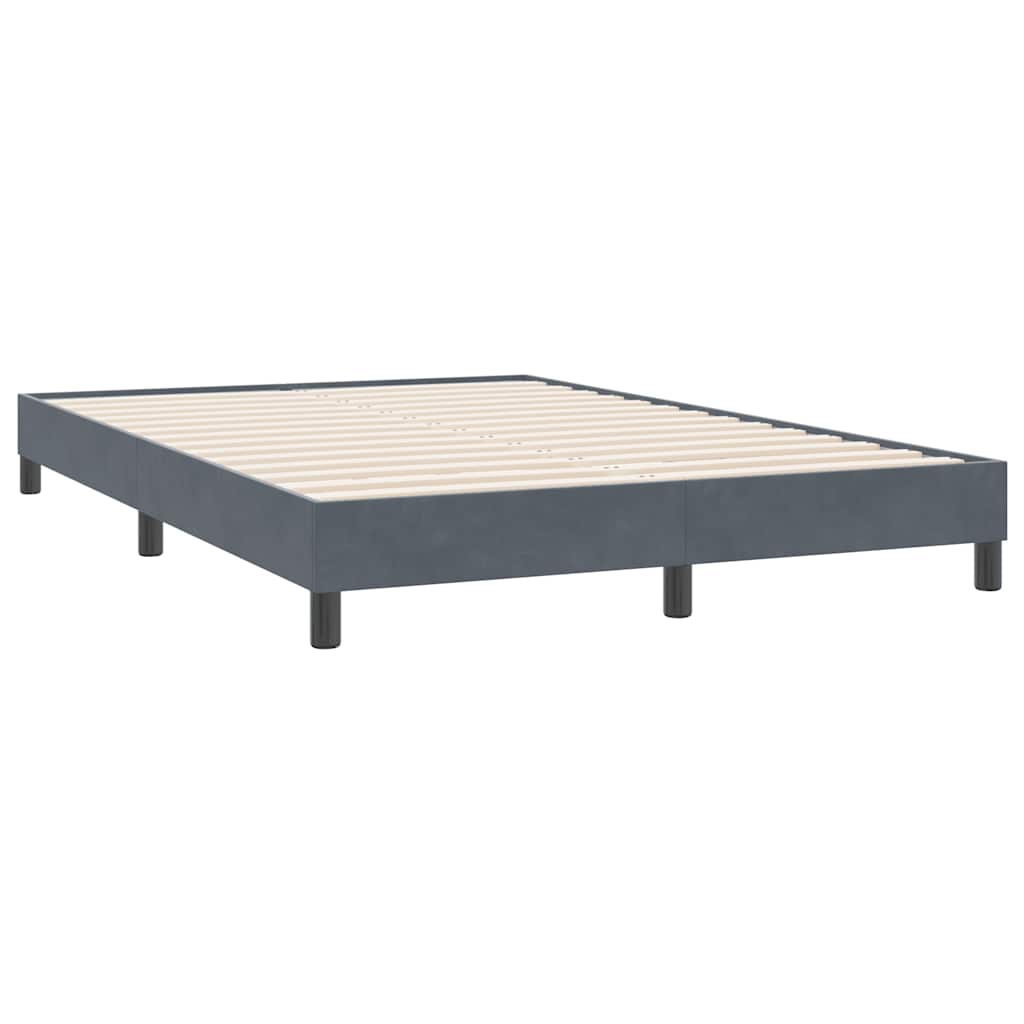 Cama com molas sem colchão 140x220 cm veludo cinzento-escuro