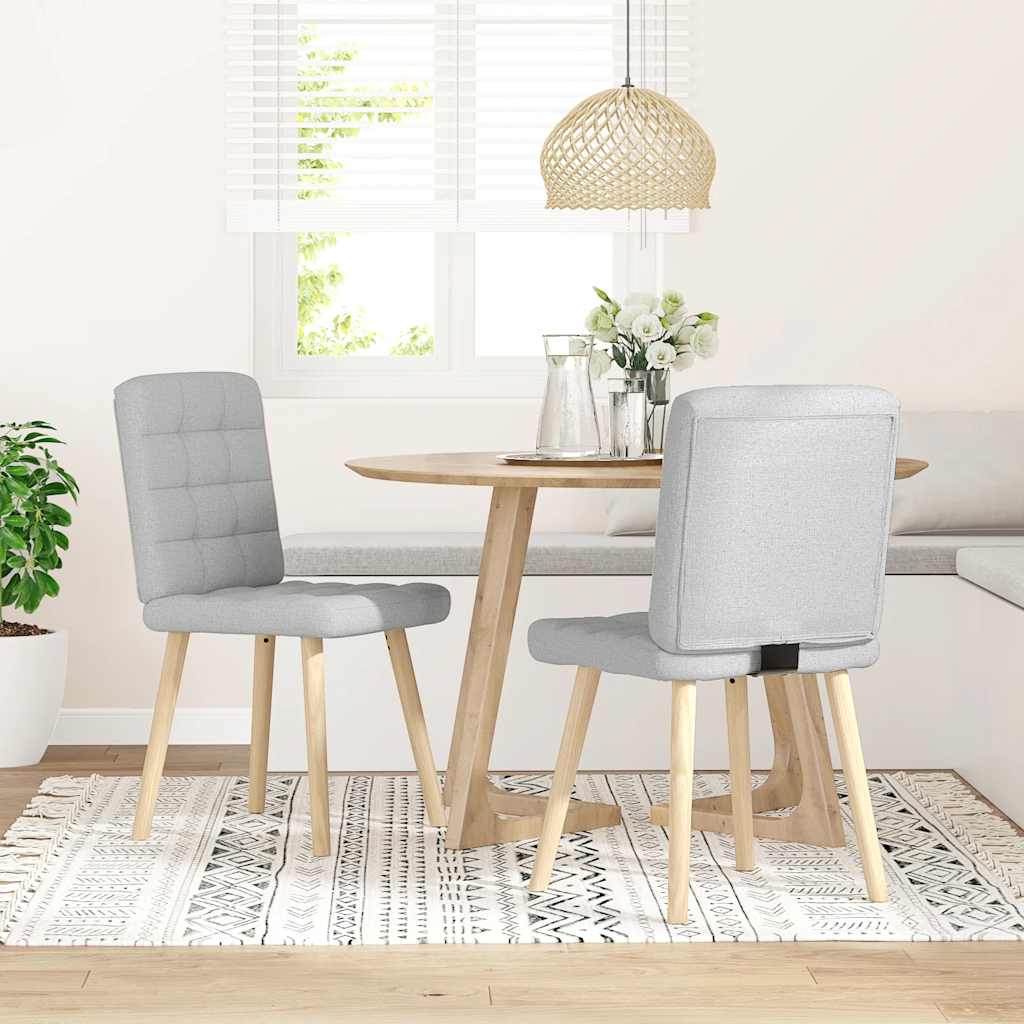 Cadeiras de jantar 2 pcs tecido cinza nuvem