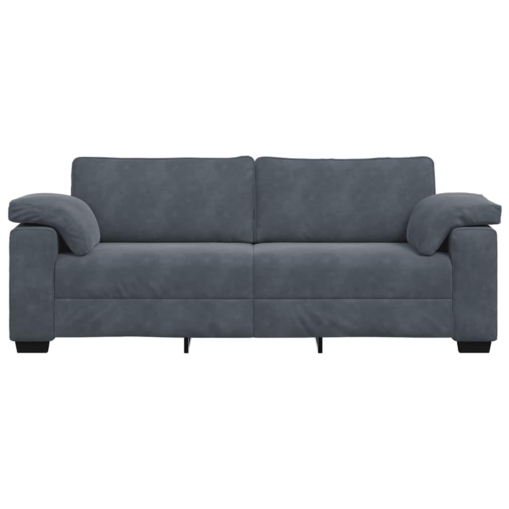 Sofá de 3 lugares 220x77x82 cm veludo cinza-escuro