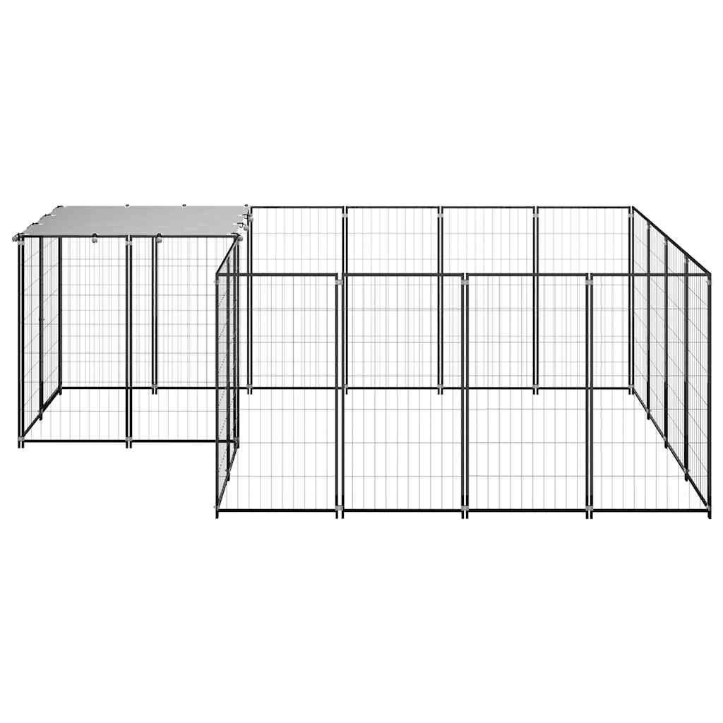 Canil para cães 6,05 m² aço preto