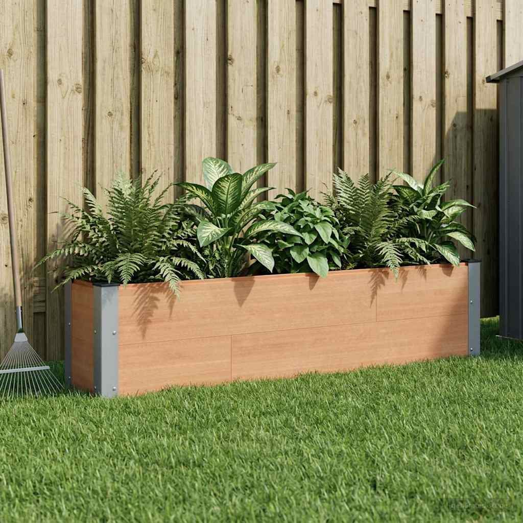 Canteiro de jardim elevado castanho 150 x 30 x 36 cm