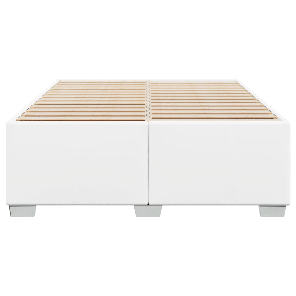 Estrutura de cama 160x200 cm couro artificial branco
