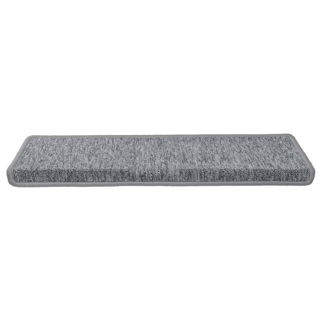 Tapetes de escada 30 peças 65x21x4 cm cinza claro com borda retangular