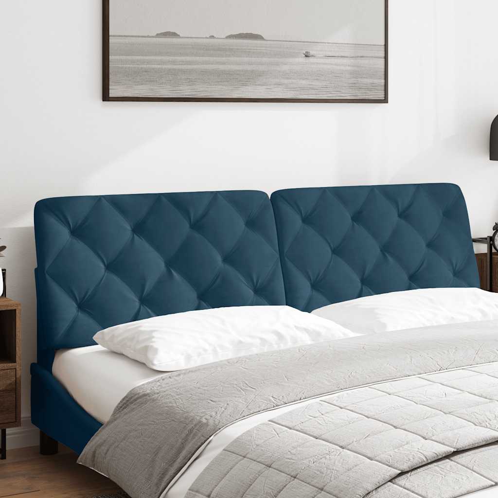 Almofadão de cabeceira 180 cm veludo azul