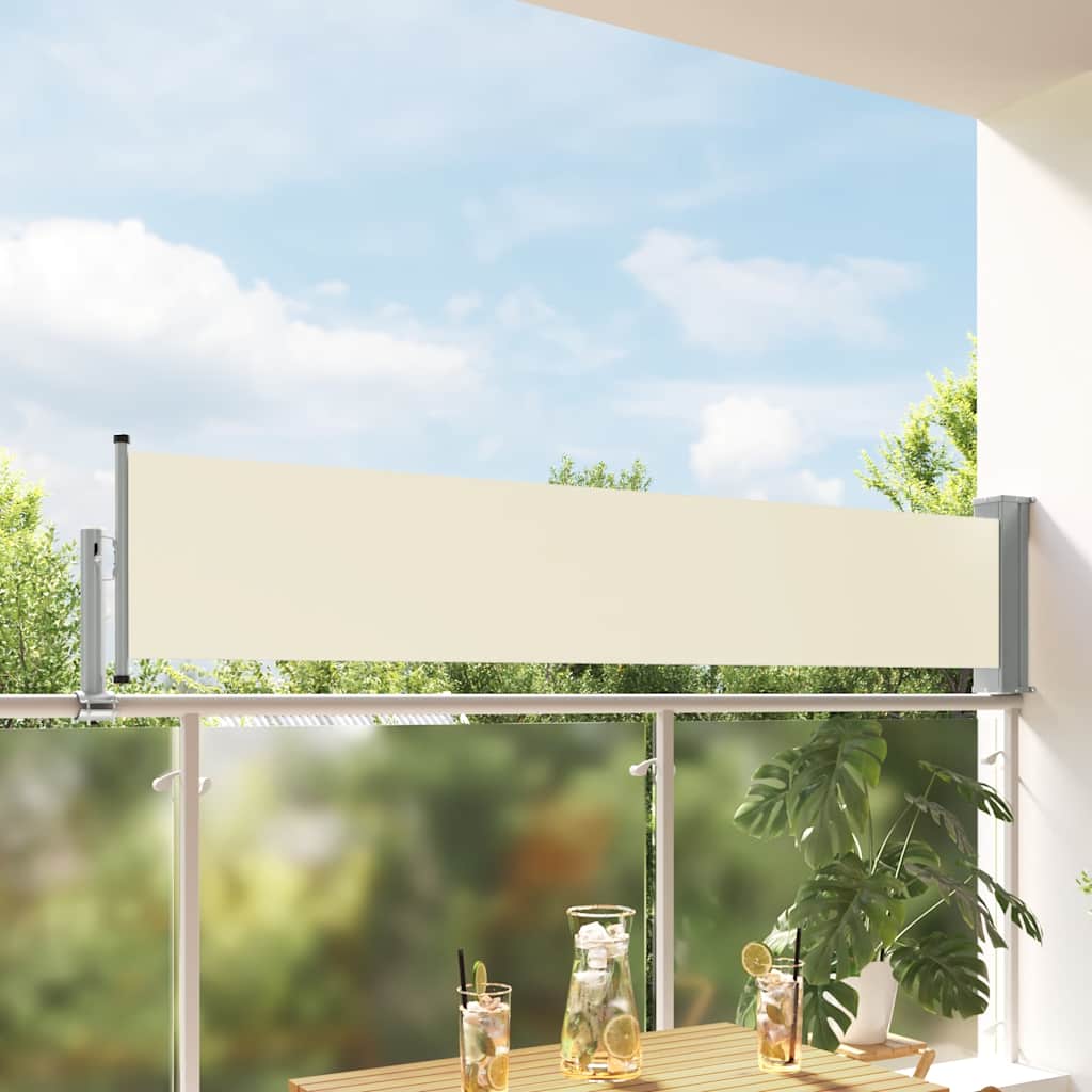 Toldo lateral retrátil para pátio 60x300 cm creme