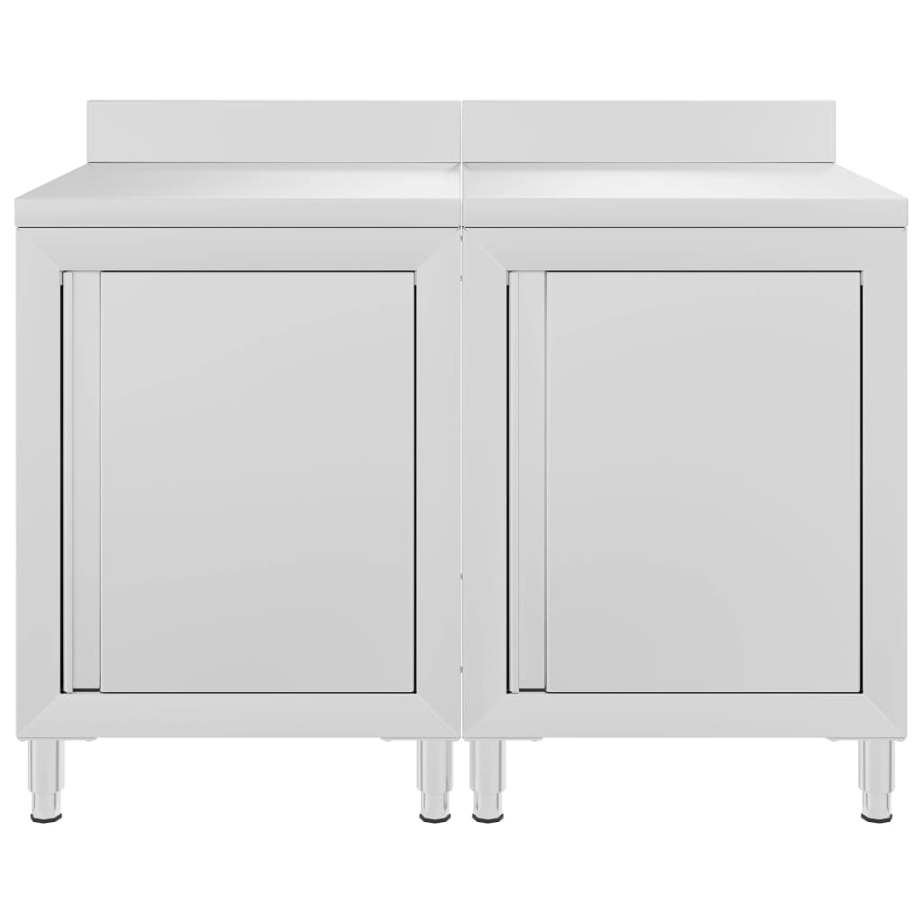 Mesa trabalho comercial c/ armário 120x60x96 cm aço inoxidável