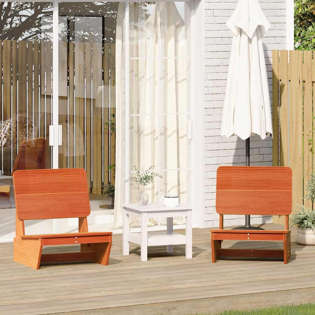 Cadeiras de jardim 2 pcs 60x64x70,5cm pinho maciço castanho-mel
