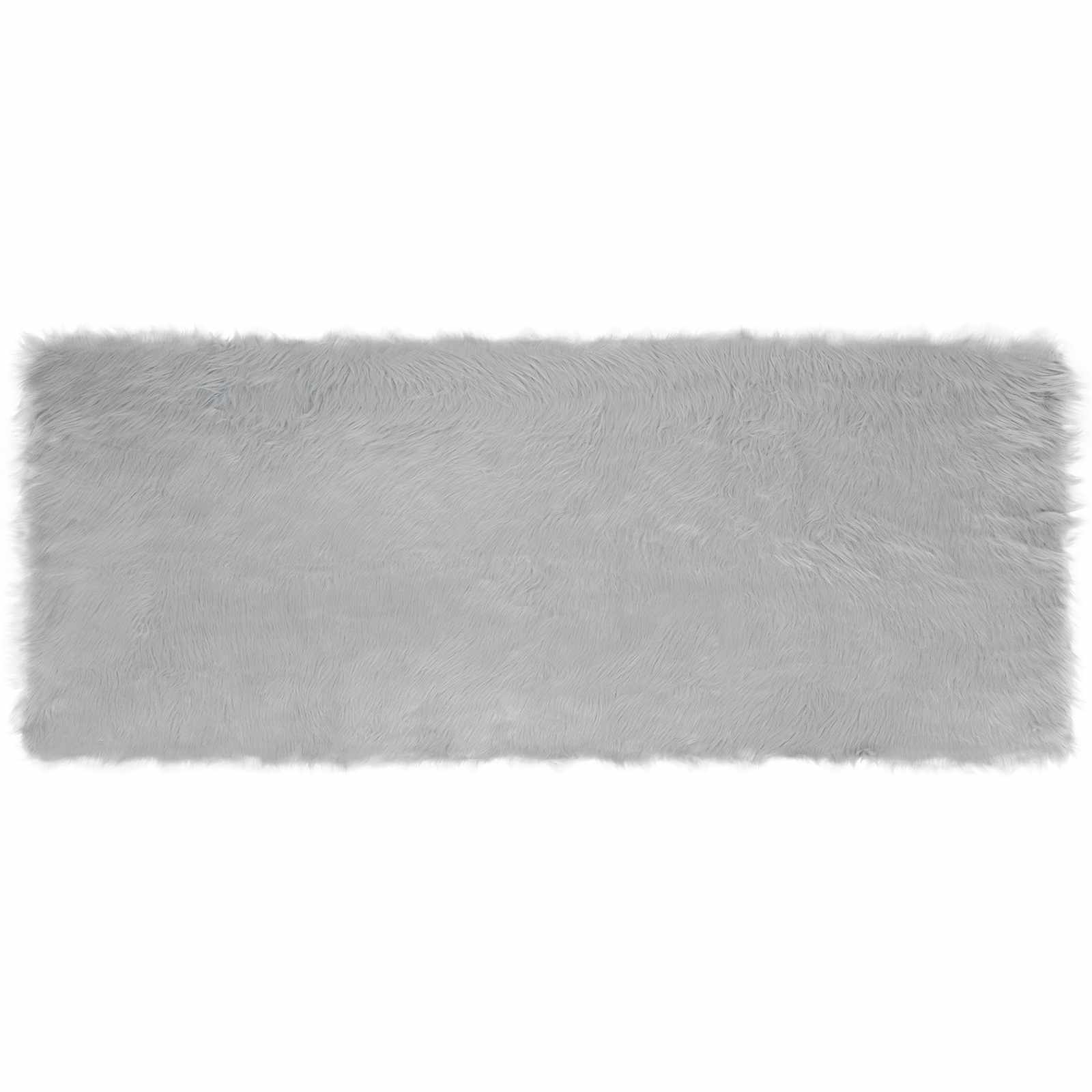 Tapete de de ovelha sintética tafalla cinzento 80 x 200 cm