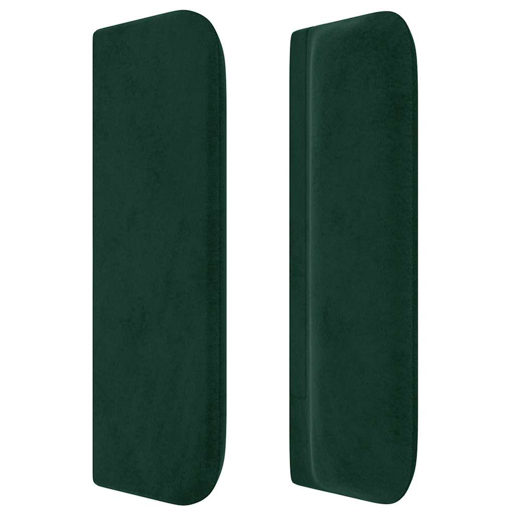 Cabeceira de cama c/ abas veludo 183x16x78/88cm verde-escuro