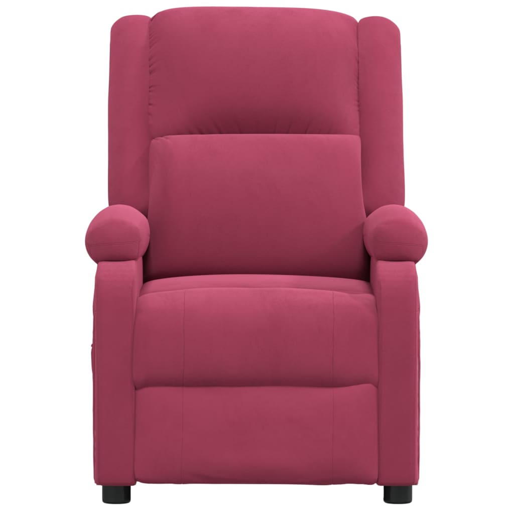 Poltrona de massagens elétrica veludo vermelho tinto