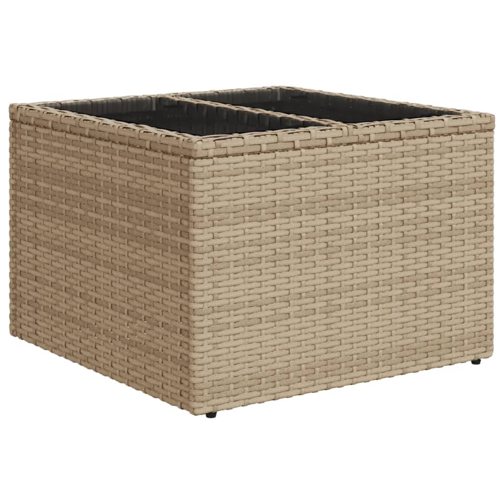 7 Pcs conjunto de sofás p/ jardim com almofadões vime PE bege