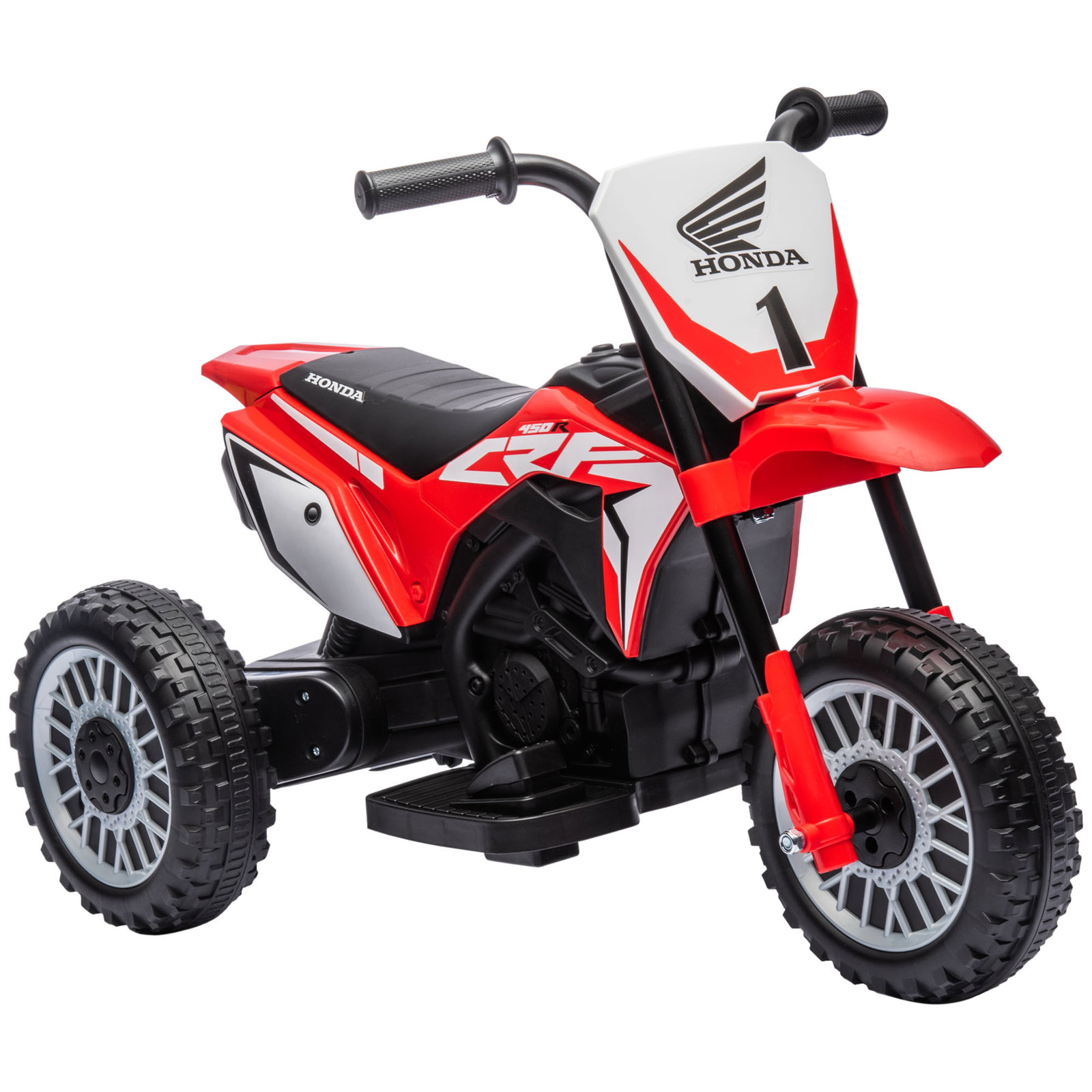 Mota elétrica com licença honda crf450rl bateria 6v com velocidade 3km/h buzina e som de arranque 71x40,5x43,5 cm vermelho