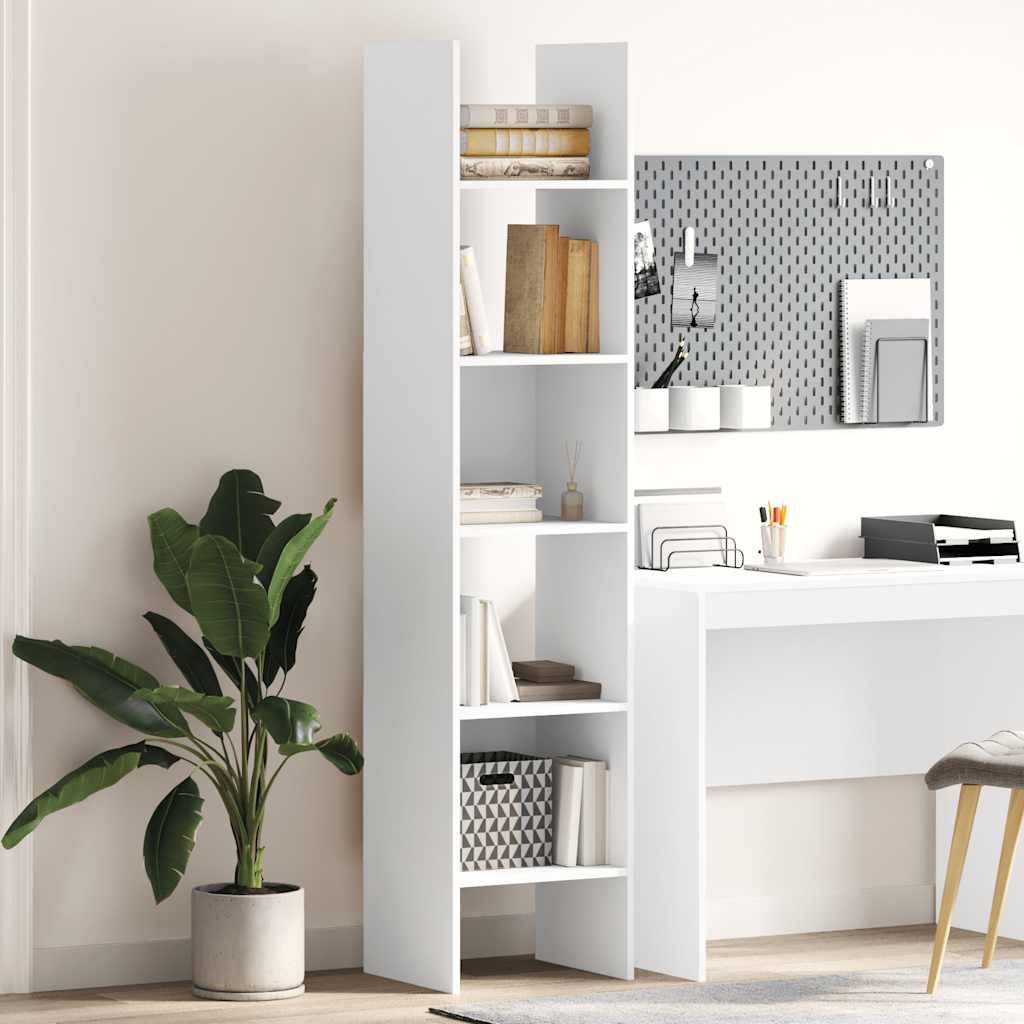 Estante de livros 40x35x180 cm derivados de madeira branco