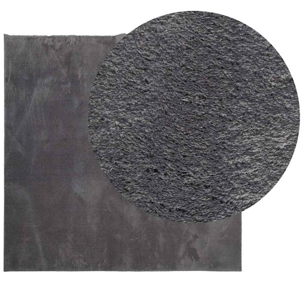 Tapete pelo curto macio e lavável huarte 240x240 cm antracite