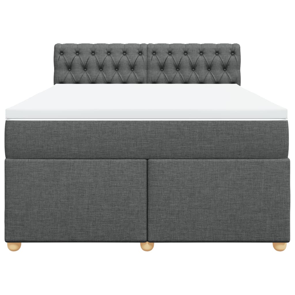 Cama com molas/colchão 160x200 cm tecido cinzento-escuro