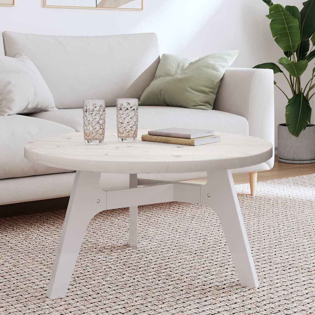 Tampo de mesa redondo ø80x3 cm madeira de pinho maciça branco