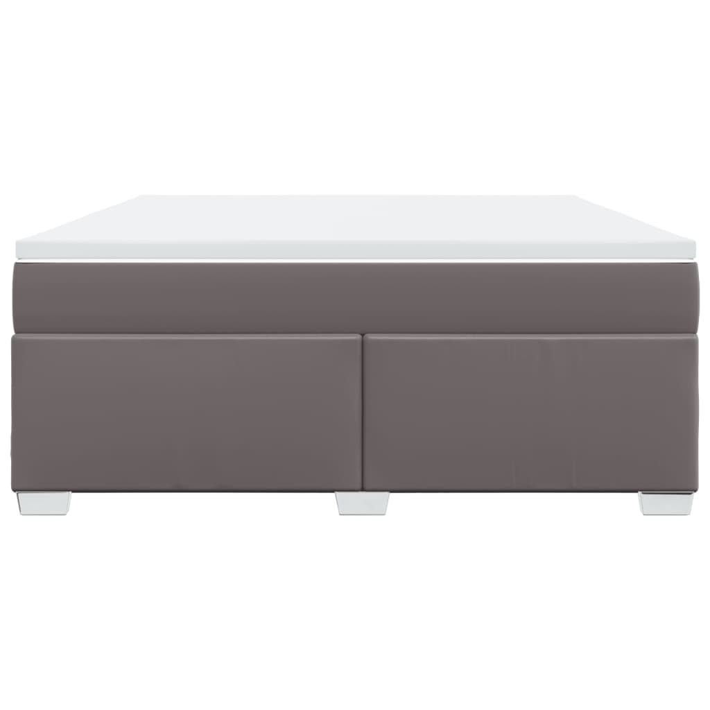 Cama com molas/colchão 180x200 cm couro artificial cinza