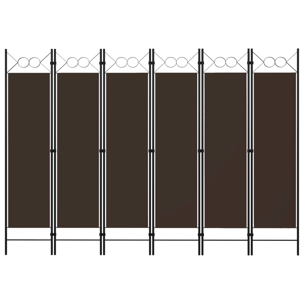 Divisória de quarto com 6 painéis 240x180 cm castanho