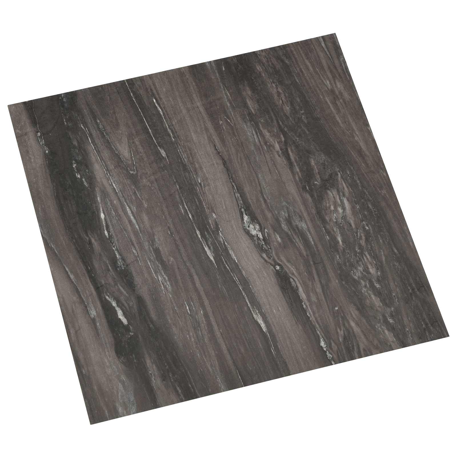 Pranchas de piso autoadesivo cinzento-escuro 30,5 x 30,5 cm