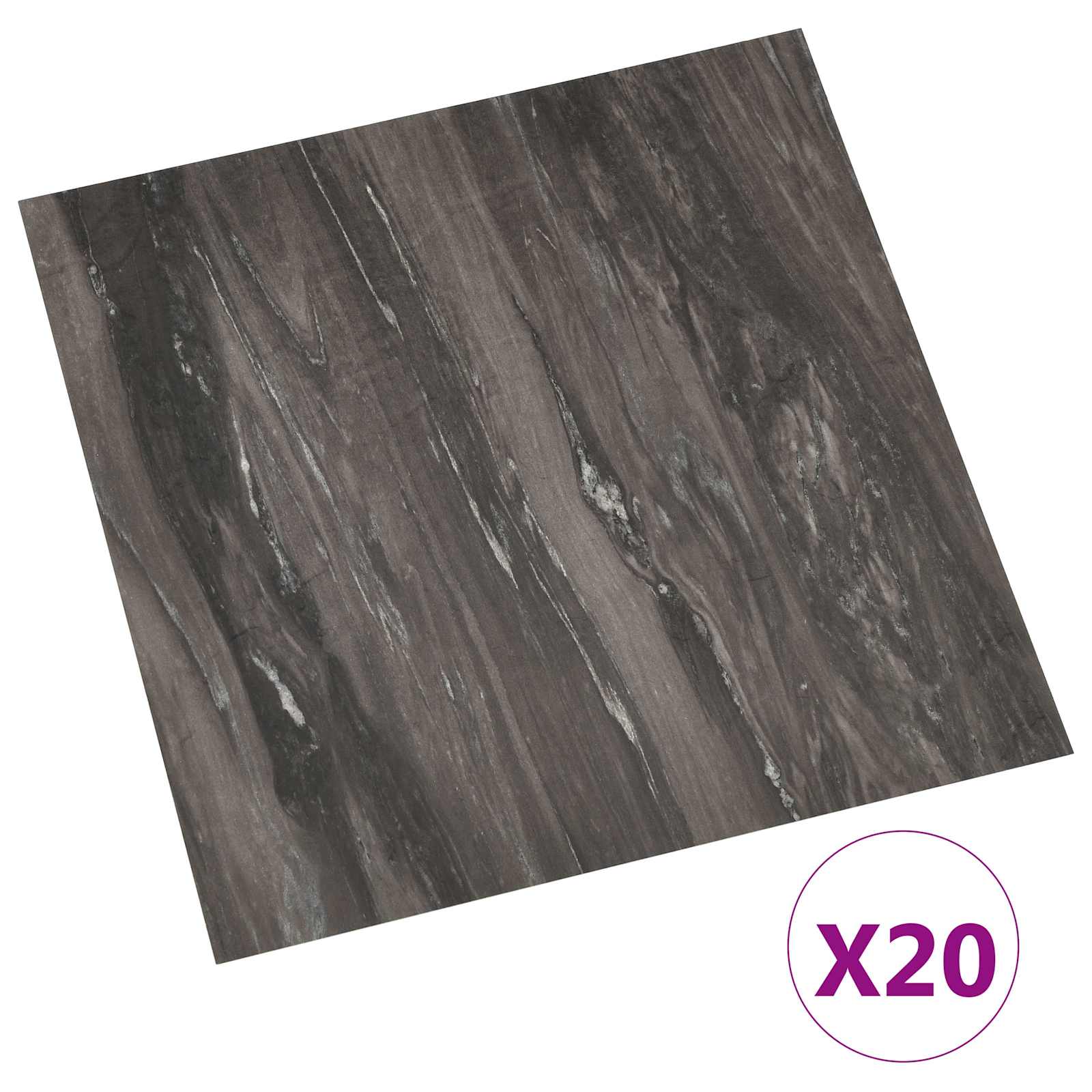 Pranchas de piso autoadesivo cinzento-escuro 30,5 x 30,5 cm