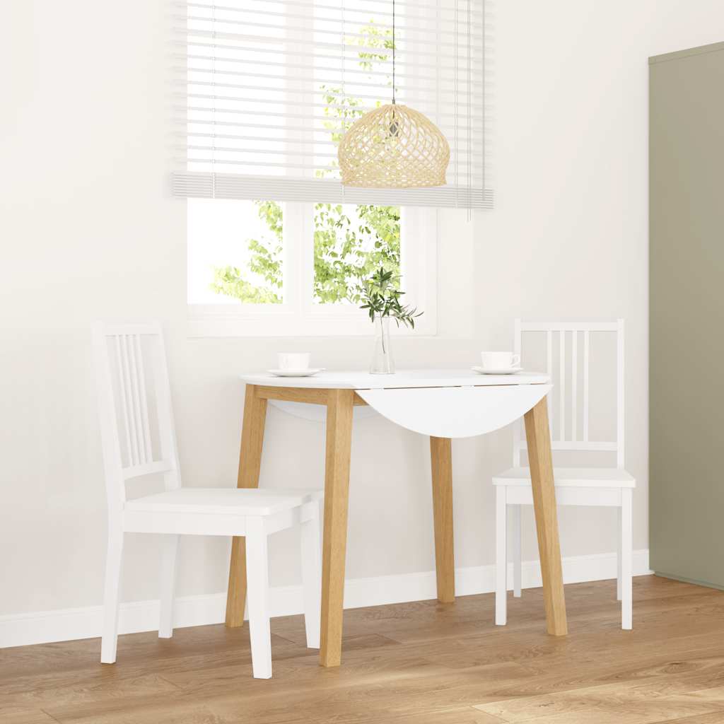 Cadeiras de jantar 2 pcs madeira de seringueira maciça branco