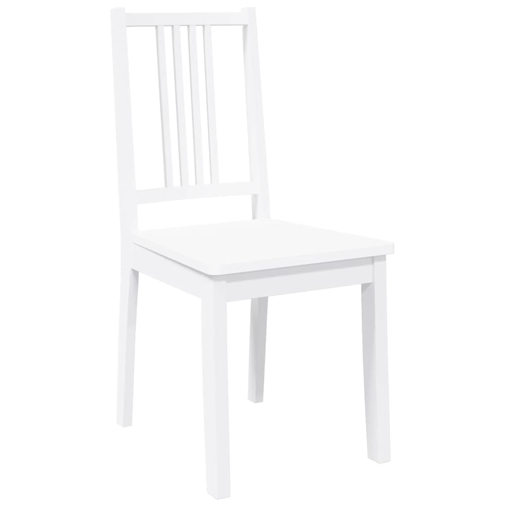 Cadeiras de jantar 2 pcs madeira de seringueira maciça branco
