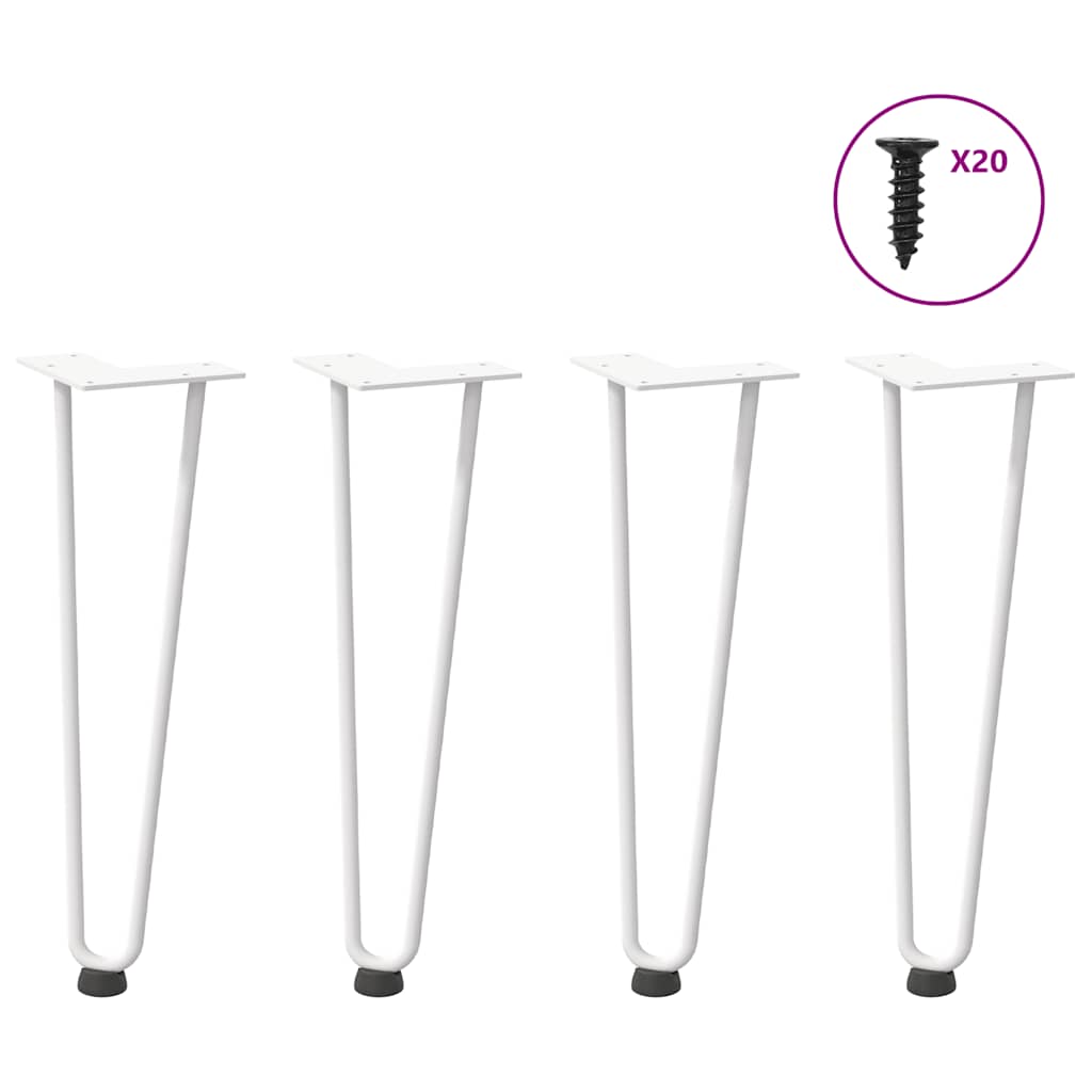 Pernas de grampo para mesa de centro 4 peças, branco, 42 cm, aço maciço