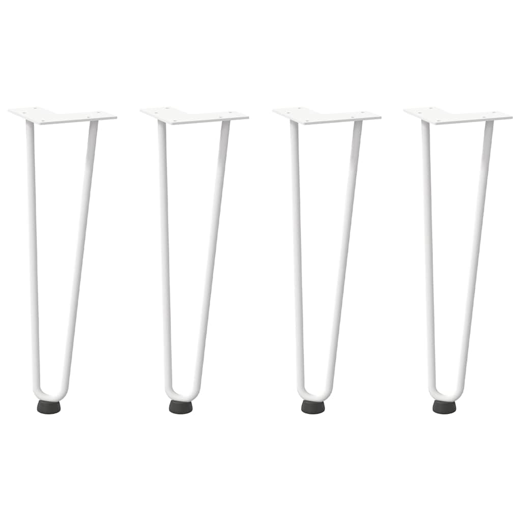 Pernas de grampo para mesa de centro 4 peças, branco, 42 cm, aço maciço