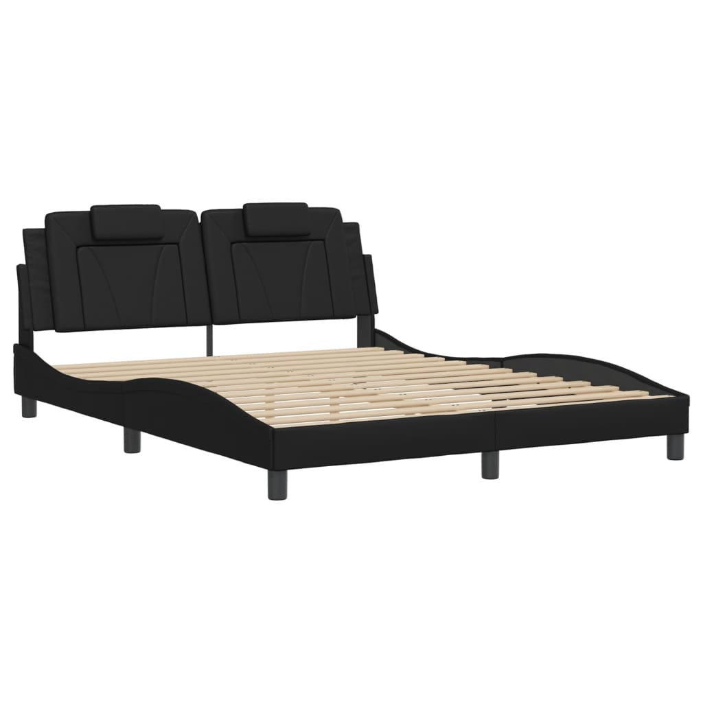 Estrutura de cama viana com LED sem colchão 160x200cm preto