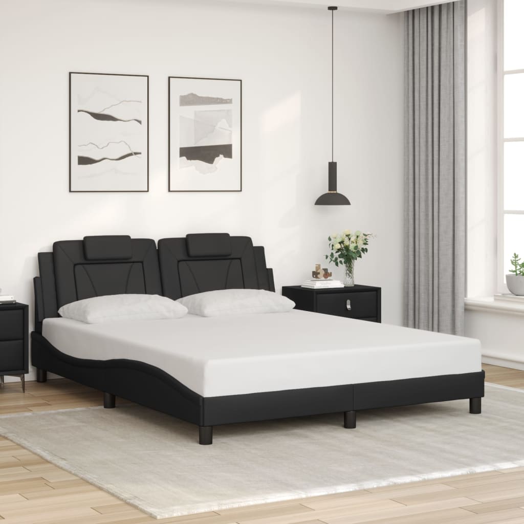 Estrutura de cama viana com LED sem colchão 160x200cm preto