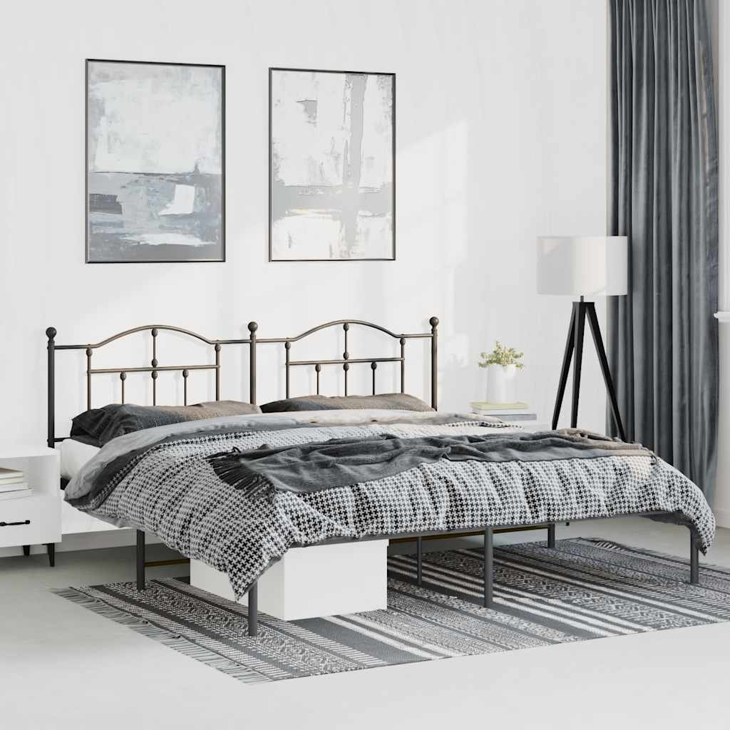 Estrutura de cama com cabeceira 183x213 cm metal preto