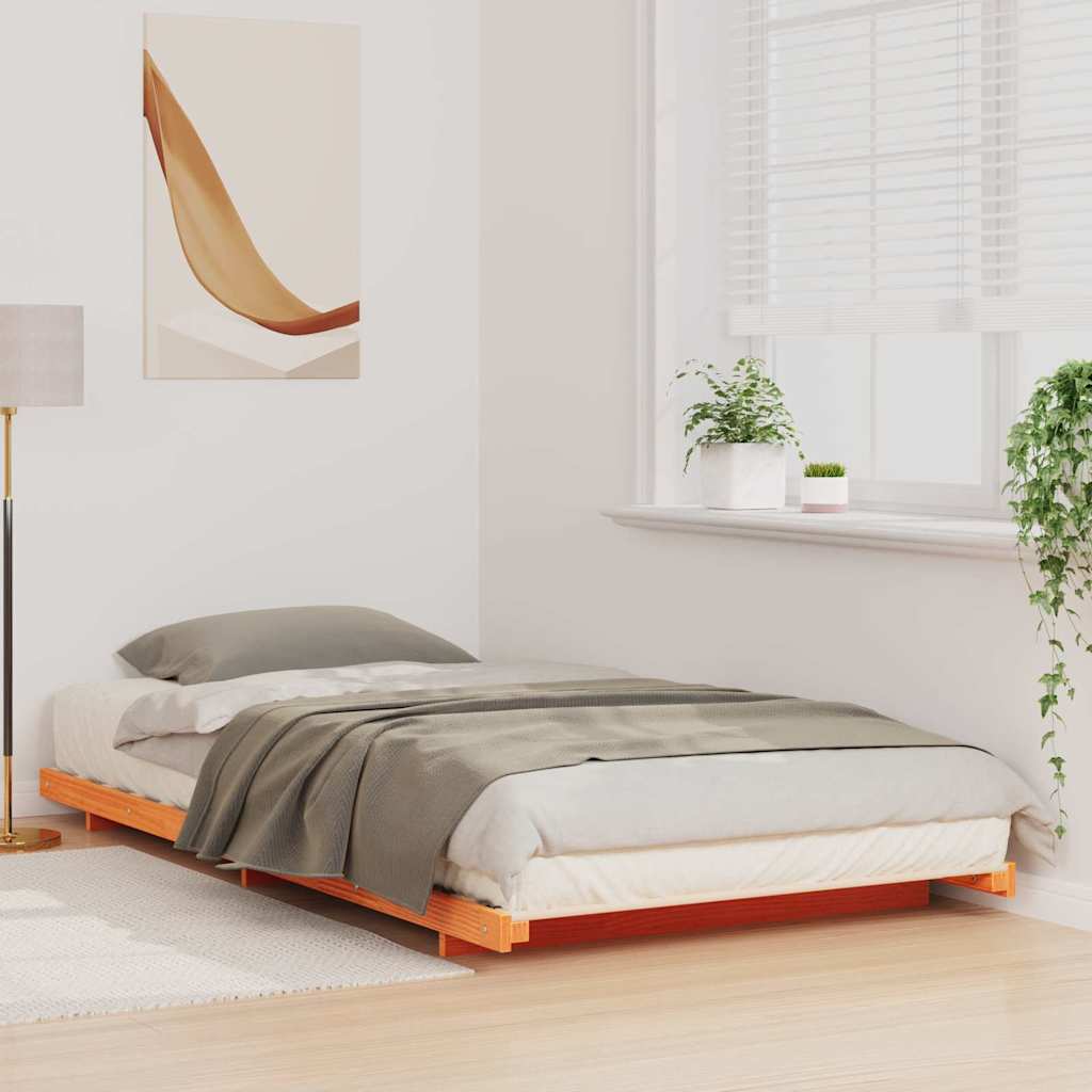 Estrutura da cama marrom cera 90 x 220 cm