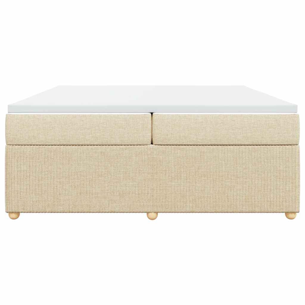 Cama com molas/colchão 200x200 cm tecido cor creme